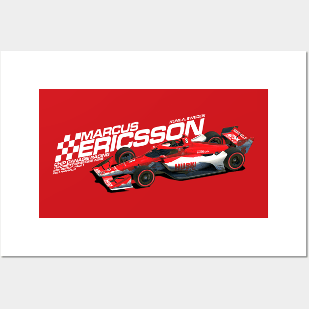 Marcus Ericsson 2022 (white) Wall Art by Sway Bar Designs